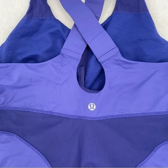 LULULEMON Women’s Athletic Tank Top Crisscross strap back with mesh purple sz 10 - Picture 7 of 10